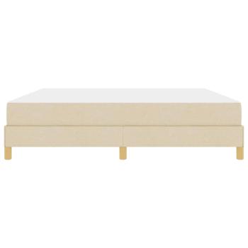 Boxspringbett Creme, Braun 180 x 200 cm Stoff, Ingenieurholz