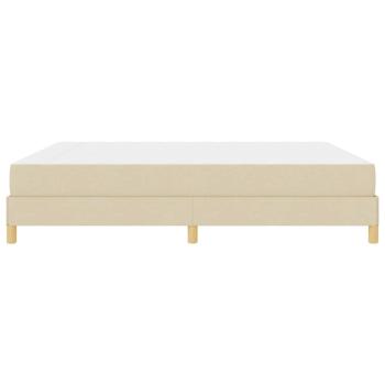 Boxspringbett Creme, Braun 180 x 200 cm Stoff, Ingenieurholz