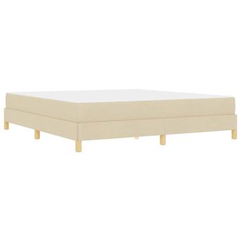 Boxspringbett Creme, Braun 180 x 200 cm Stoff, Ingenieurholz