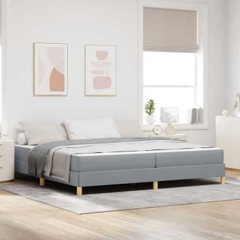 ARDEBO.de - Boxspringbett Taupe, Braun 200 x 200 cm Stoff, Ingenieurholz