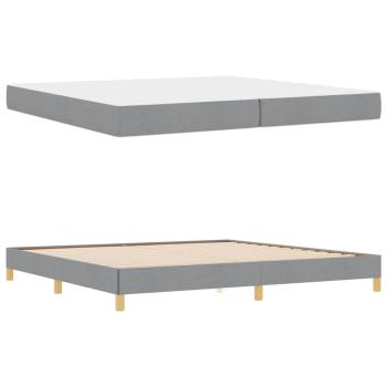 Boxspringbett Taupe, Braun 200 x 200 cm Stoff, Ingenieurholz