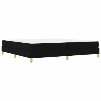 Boxspringbett Schwarz, Braun 200 x 200 cm Stoff, Ingenieurholz