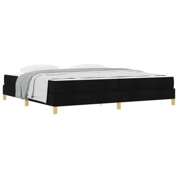 Boxspringbett Schwarz, Braun 200 x 200 cm Stoff, Ingenieurholz