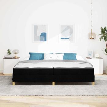 Boxspringbett Schwarz, Braun 200 x 200 cm Stoff, Ingenieurholz