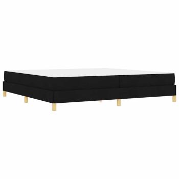Boxspringbett Schwarz, Braun 200 x 200 cm Stoff, Ingenieurholz