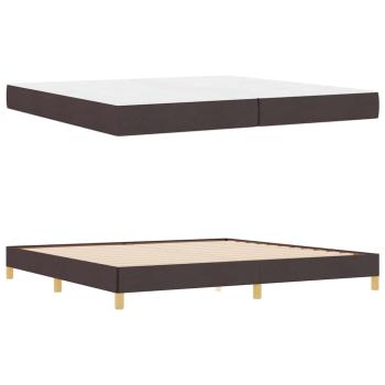 Boxspringbett Braun 200 x 200 cm Stoff, Ingenieurholz