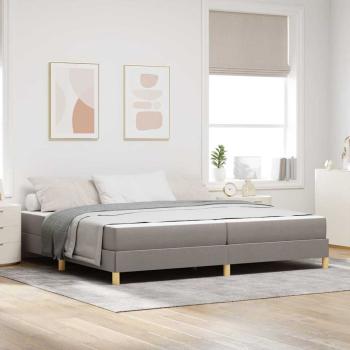 ARDEBO.de - Boxspringbett Taupe, Braun 200 x 200 cm Stoff, Ingenieurholz