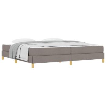 Boxspringbett Taupe, Braun 200 x 200 cm Stoff, Ingenieurholz