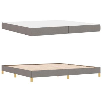 Boxspringbett Taupe, Braun 200 x 200 cm Stoff, Ingenieurholz