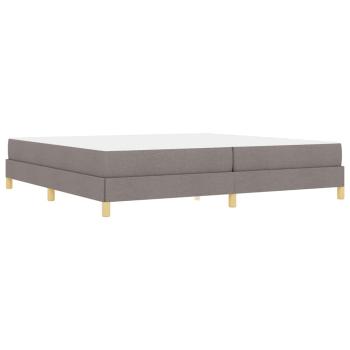 Boxspringbett Taupe, Braun 200 x 200 cm Stoff, Ingenieurholz