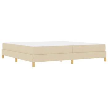 Boxspringbett Creme, Braun 200 x 200 cm Stoff, Ingenieurholz