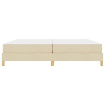 Boxspringbett Creme, Braun 200 x 200 cm Stoff, Ingenieurholz