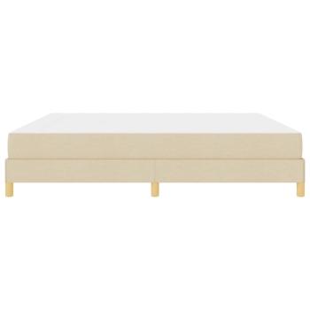 Boxspringbett Creme, Braun 200 x 200 cm Stoff, Ingenieurholz