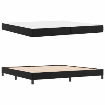 Bett Sonstiges Schwarz 200 x 200 cm Kunstleder
