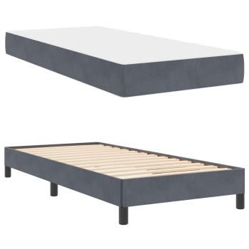 Boxspringbett mit Matratze Dunkelgrau 80 x 200 cm Samt