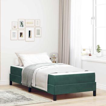 ARDEBO.de - Boxspringbett mit Matratze Dunkelgrün 80 x 200 cm Samt