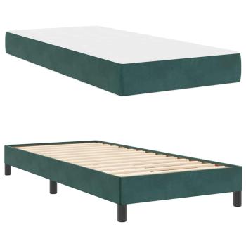 Boxspringbett mit Matratze Dunkelgrün 80 x 200 cm Samt