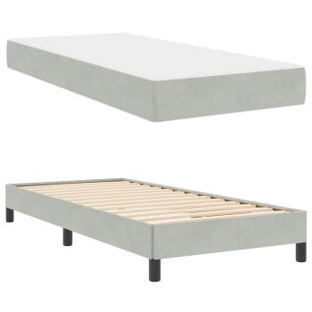 Boxspringbett mit Matratze Hellgrau 90 x 190 cm Samt