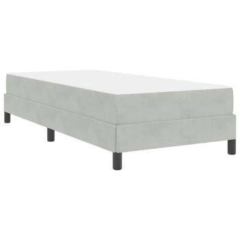 Boxspringbett mit Matratze Hellgrau 90 x 190 cm Samt