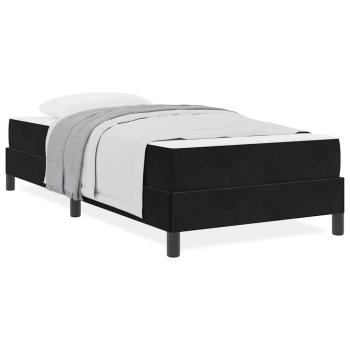 Boxspringbett mit Matratze Schwarz 90 x 190 cm Samt