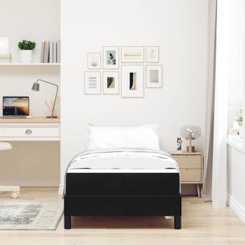 Boxspringbett mit Matratze Schwarz 90 x 190 cm Samt