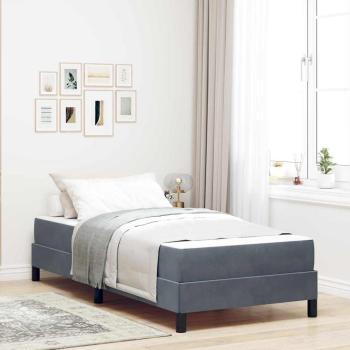 ARDEBO.de - Boxspringbett mit Matratze Dunkelgrau 90 x 200 cm Samt