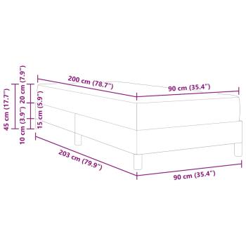 Boxspringbett mit Matratze Dunkelgrau 90 x 200 cm Samt