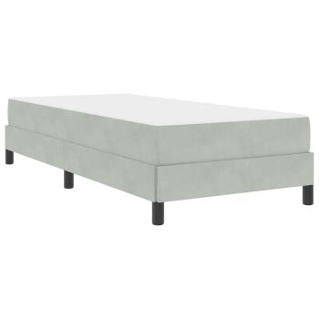 Boxspringbett mit Matratze Hellgrau 100 x 200 cm Samt