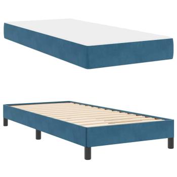 Boxspringbett mit Matratze Dunkelblau 100 x 200 cm Samt