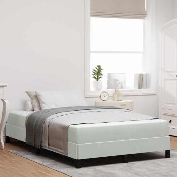 ARDEBO.de - Boxspringbett mit Matratze Hellgrau 120 x 190 cm Samt