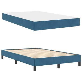 Boxspringbett mit Matratze Dunkelblau 120 x 200 cm Samt