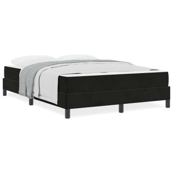 Boxspringbett mit Matratze Schwarz 140 x 190 cm Samt