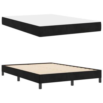 Boxspringbett mit Matratze Schwarz 140 x 190 cm Samt