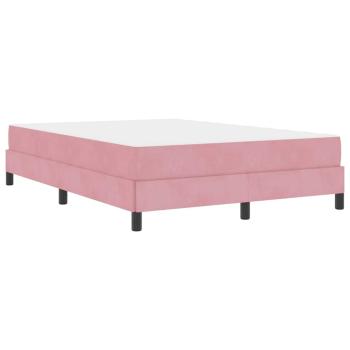 Boxspringbett mit Matratze Rosa 140 x 190 cm Samt