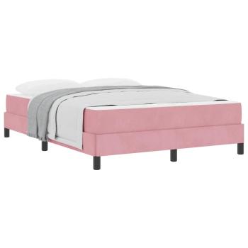 Boxspringbett mit Matratze Rosa 140 x 190 cm Samt