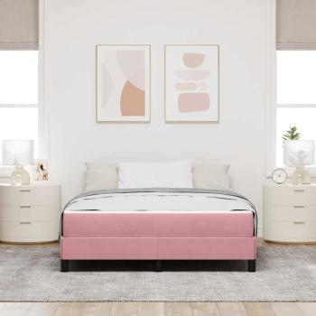 Boxspringbett mit Matratze Rosa 140 x 190 cm Samt