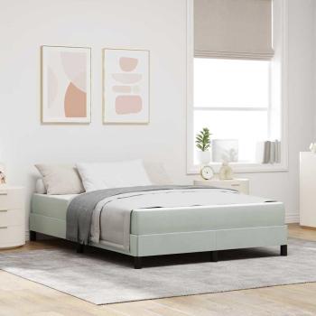 ARDEBO.de - Boxspringbett mit Matratze Hellgrau 140 x 200 cm Samt