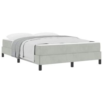 Boxspringbett mit Matratze Hellgrau 140 x 200 cm Samt