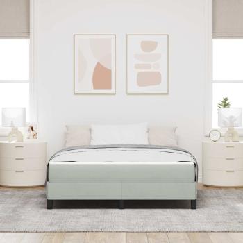 Boxspringbett mit Matratze Hellgrau 140 x 200 cm Samt