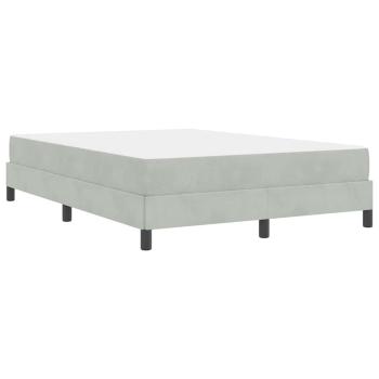 Boxspringbett mit Matratze Hellgrau 140 x 200 cm Samt