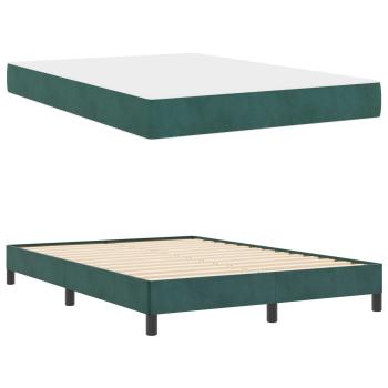 ARDEBO.de - Boxspringbett mit Matratze Dunkelgrün 140 x 200 cm Samt