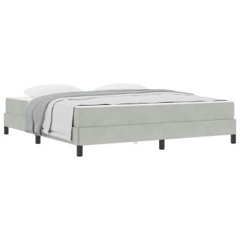Boxspringbett mit Matratze Hellgrau 180 x 200 cm Samt