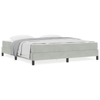 Boxspringbett mit Matratze Hellgrau 180 x 200 cm Samt