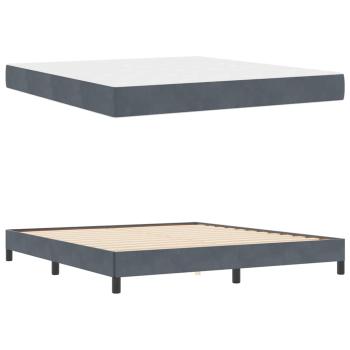 Boxspringbett mit Matratze Dunkelgrau 180 x 200 cm Samt
