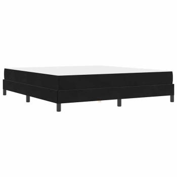 Boxspringbett mit Matratze Schwarz 180 x 200 cm Samt