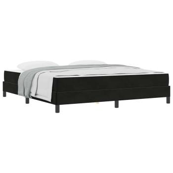 Boxspringbett mit Matratze Schwarz 180 x 200 cm Samt