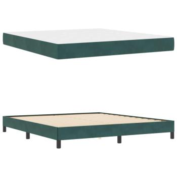 Boxspringbett mit Matratze Dunkelgrün 180 x 200 cm Samt