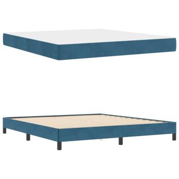 Boxspringbett mit Matratze Dunkelblau 180 x 200 cm Samt