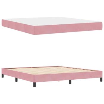 Boxspringbett mit Matratze Rosa 180 x 200 cm Samt