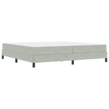 Boxspringbett mit Matratze Hellgrau 200 x 200 cm Samt